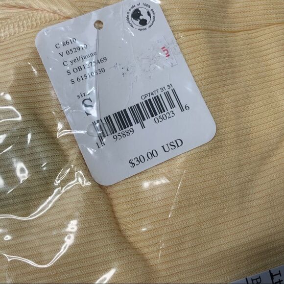 FREE PEOPLE MOVEMENT VERY VARSITY TANK IN MAGNOLIA  BUTTERCREAM YELLOW SMALL - Picture 4 of 6